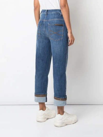 Shop Brunello Cucinelli Cropped Boyfriend Jeans In Blue