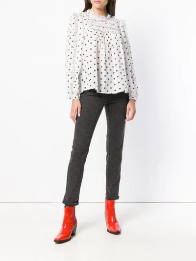 Shop Ulla Johnson Dotted Cropped Jeans In Black