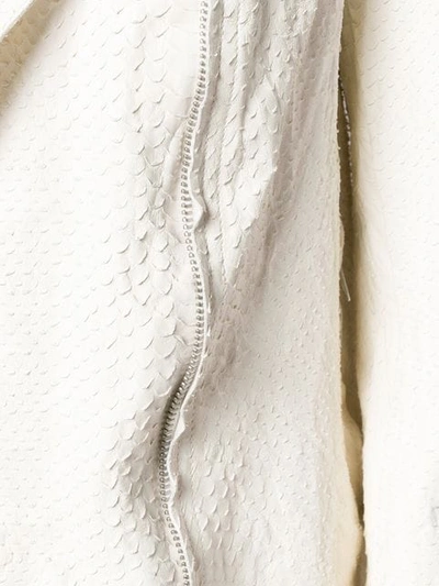 Shop Salvatore Santoro Sakeskin Effect Leather Jacket In White