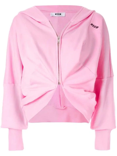 Shop Msgm Geraffte Jacke In Pink