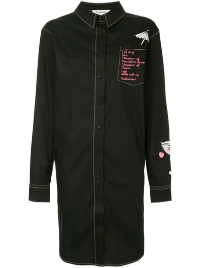 Shop Yazbukey Pink Lady Shirt Dress In Black