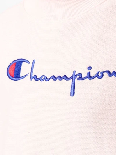 Shop Champion Logo Print Sweatshirt - Pink