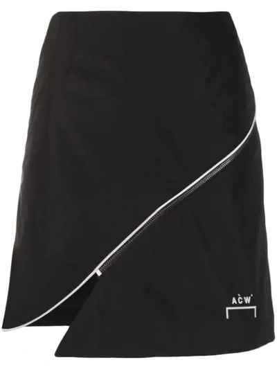 Shop A-cold-wall* Zip-embellished Shell Skirt In Black