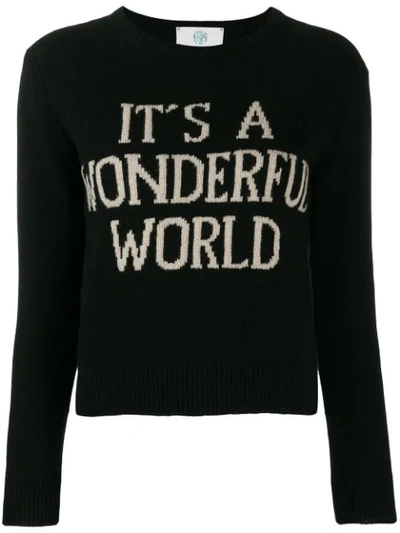 ALBERTA FERRETTI INTARSIA-KNIT JUMPER - 黑色