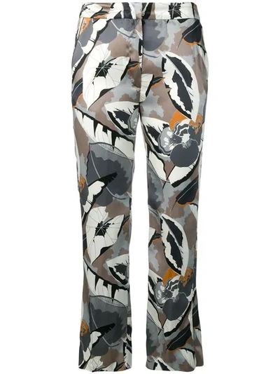 Shop Fabiana Filippi Tapered Trousers With Print In Neutrals