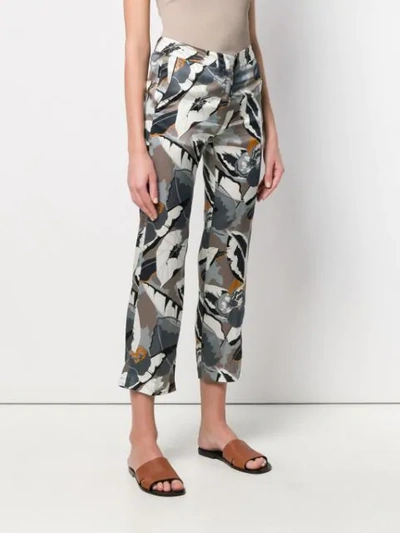 Shop Fabiana Filippi Tapered Trousers With Print In Neutrals