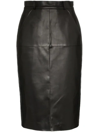 Shop We11 Done High-waisted Pencil Skirt In Black