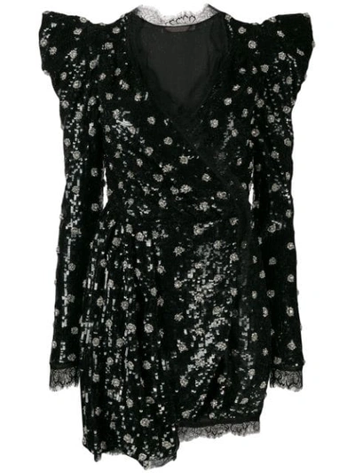 Shop Amen Sequined Mini Dress In Black