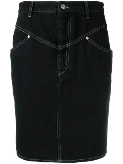 Shop Isabel Marant Lorine Skirt In 01bk Black