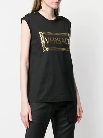 VERSACE VINTAGE LOGO TANK TOP - 黑色