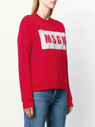 Shop Msgm Logo Sweatshirt In Red