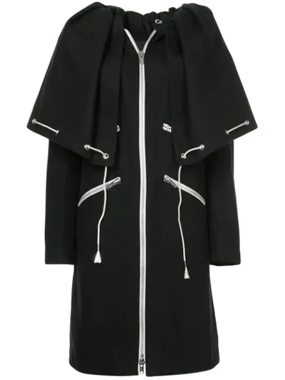 Shop Calvin Klein 205w39nyc Drawstring Cape Coat In Black