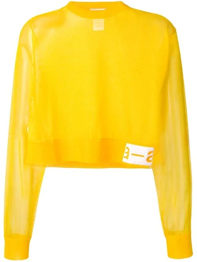 Shop Artica Arbox Cropped Sheer Sweater In Yellow