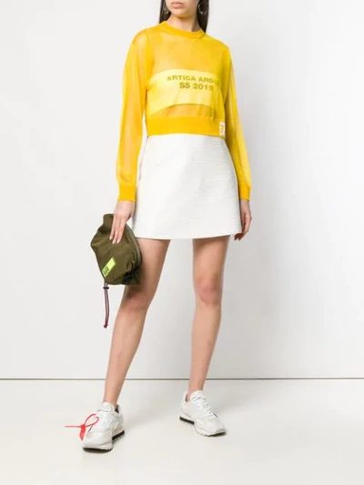 Shop Artica Arbox Cropped Sheer Sweater In Yellow