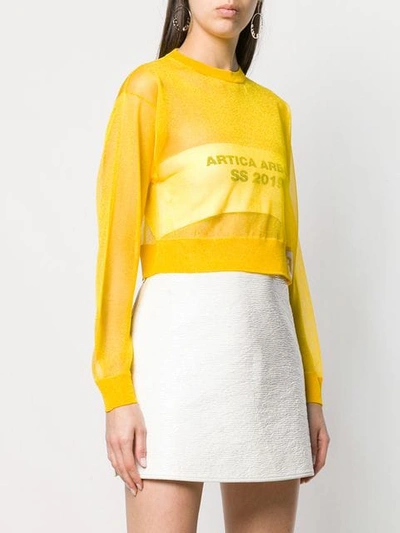 ARTICA ARBOX CROPPED SHEER SWEATER - 黄色