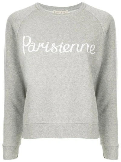 Shop Maison Kitsuné Parisienne Jersey Sweater In Grey