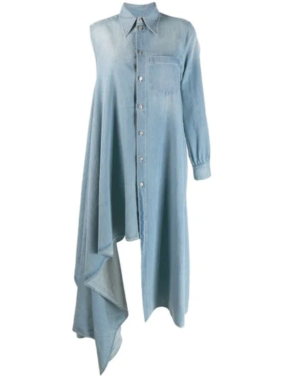 Shop Mm6 Maison Margiela Denim Shirt Dress In Blue