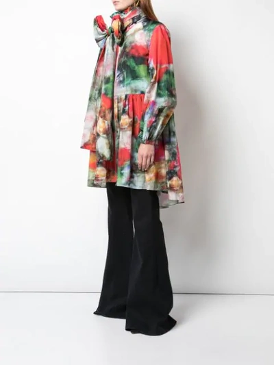 Shop Adam Lippes Oversized Floral Print Jacket In Multicolour