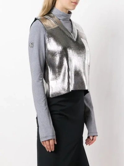 Shop Mm6 Maison Margiela Patch Knit Vest In Grey
