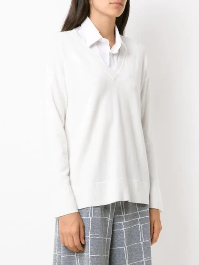 Shop Alcaçuz Jequitiba Knitted Sweater In White