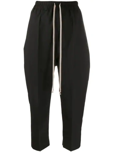Shop Rick Owens Dropped Crotch Trousers In 09 Black