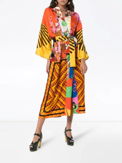 Shop Rianna + Nina Silk 10k Kimono Robe - Multicolor