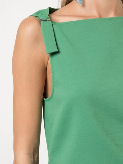 Shop Tibi Chalky Drape Sleeveless Top In Green