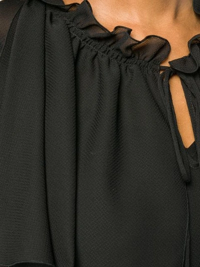 Shop See By Chloé Sheer Ruffle Blouse In Black