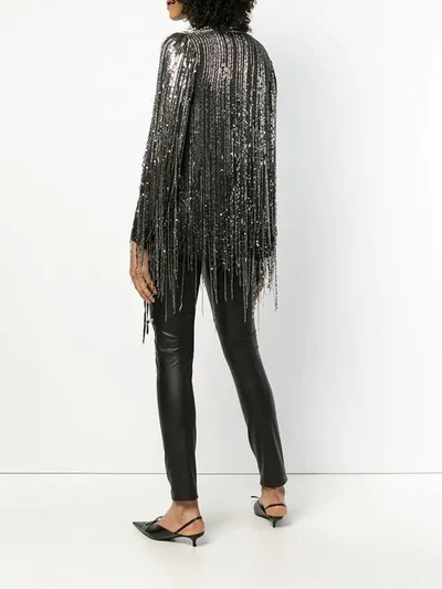 Shop Amen Fringed Sequin Blouse - Black