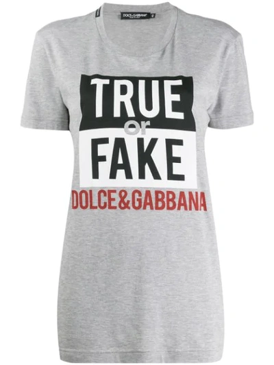 Dolce & Gabbana Grey Melange Cotton T-shirt | ModeSens