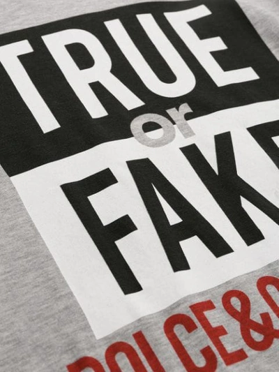 Shop Dolce & Gabbana True Or Fake T-shirt In Grey