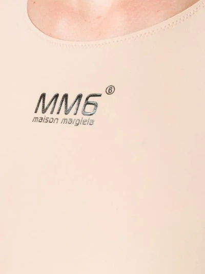 Shop Mm6 Maison Margiela Body Mit Logo-print - Nude In Neutrals