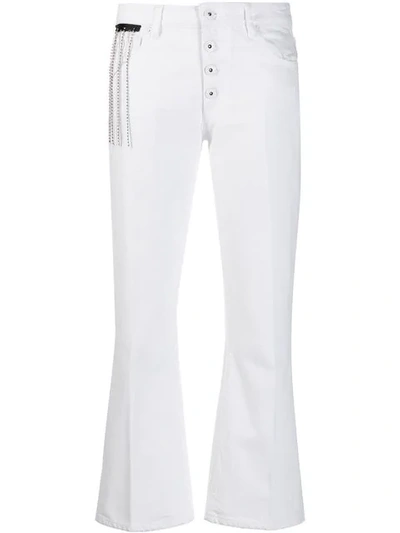 Shop Each X Other Flared Cropped Jeans In White