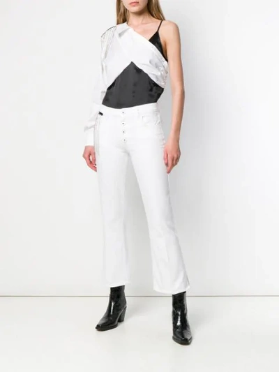 Shop Each X Other Flared Cropped Jeans In White