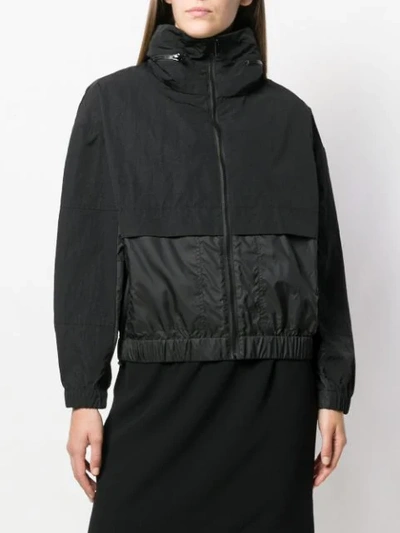 Shop Kenzo High Neck Logo Jacket In Black