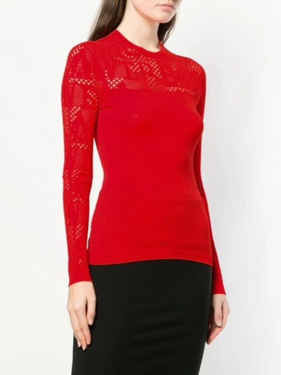 Shop Versace Slim Fit Knitted Top In Red