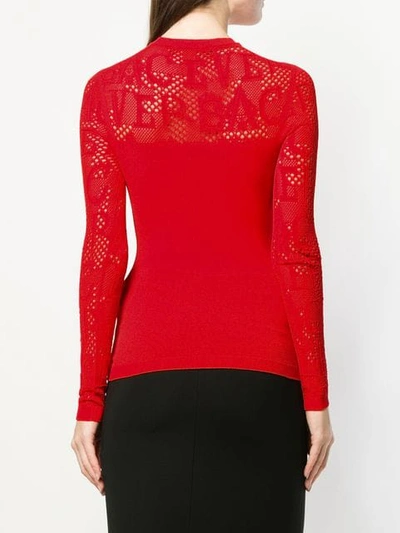 Shop Versace Slim Fit Knitted Top In Red