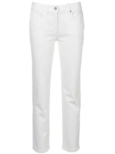 Shop Calvin Klein Cropped Slim-fit Jeans In White