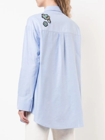Shop Cinq À Sept Embroidered Patch Shirt In Blue