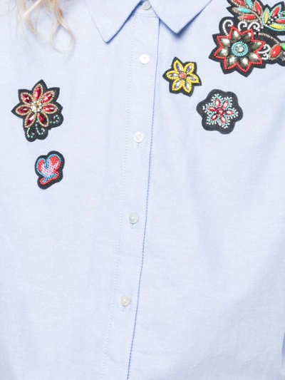 Shop Cinq À Sept Embroidered Patch Shirt In Blue