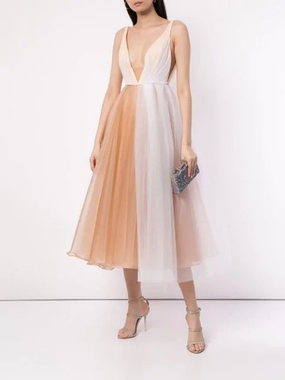 Shop Alex Perry Joia Plunge Tulle Dress In White