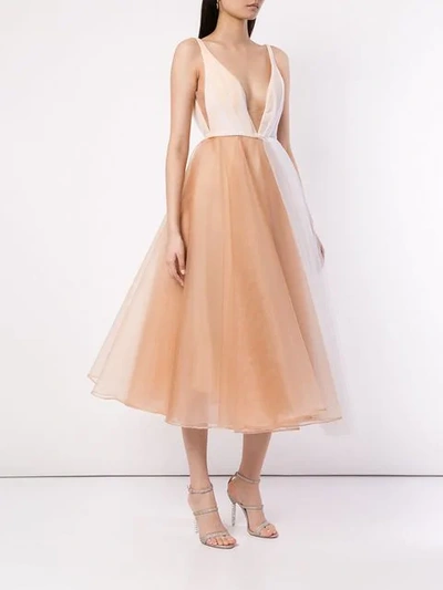 Shop Alex Perry Joia Plunge Tulle Dress In White