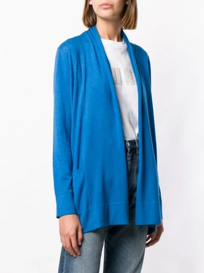 Shop Snobby Sheep Fine Knit Cardigan In Blue