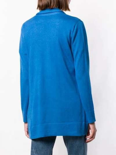 Shop Snobby Sheep Fine Knit Cardigan In Blue