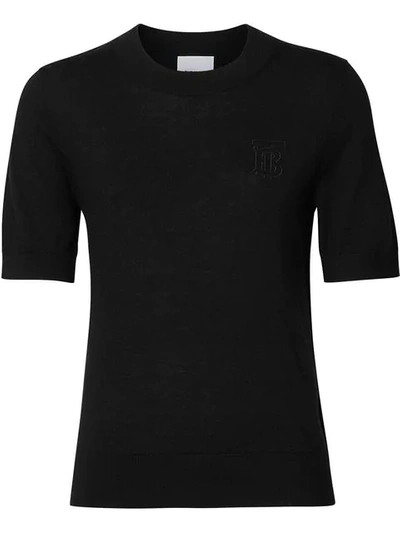 Shop Burberry Monogram Sweater In Black