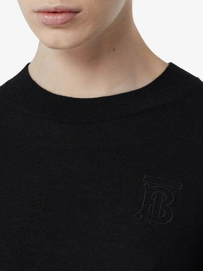 Shop Burberry Monogram Sweater In Black