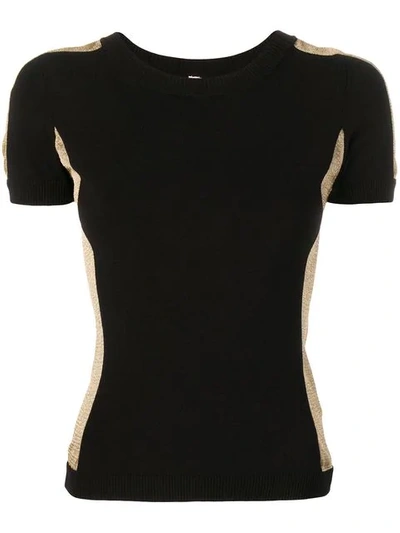 Shop Antonio Marras Short Sleeved Knitted Top In Black