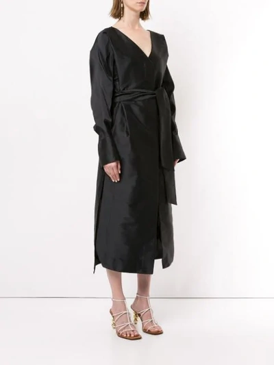 Shop Manning Cartell Midi Wrap Dress In Black