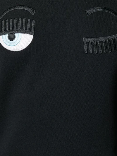 Shop Chiara Ferragni Flirting Eyes Sweatshirt Dress In Black