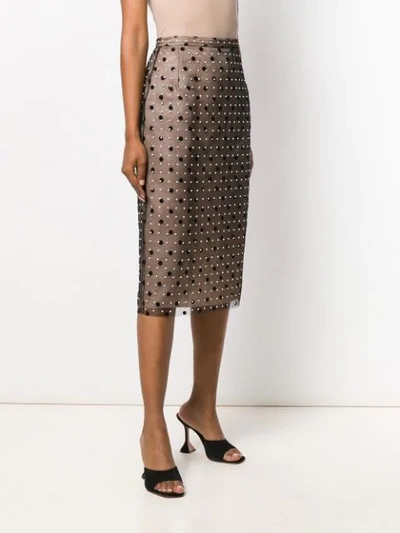 Shop N°21 Polka Dot Pencil Skirt In Black